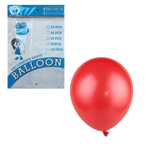 TBB 9" Premium Metallic Balloon Pack (50 Pcs) - RED
