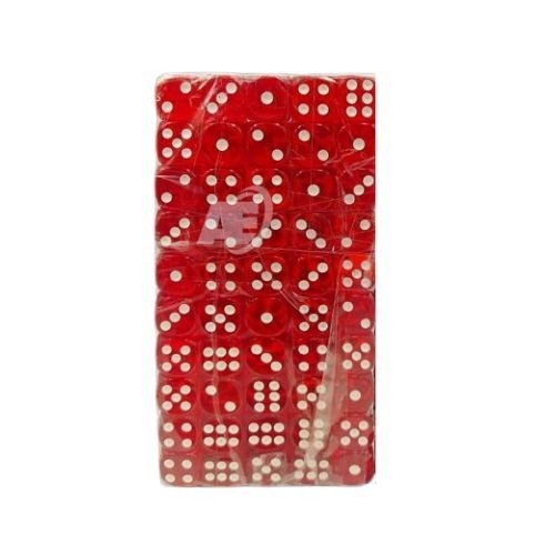 14 mm Transparent Red Dice (Pack Of 24)