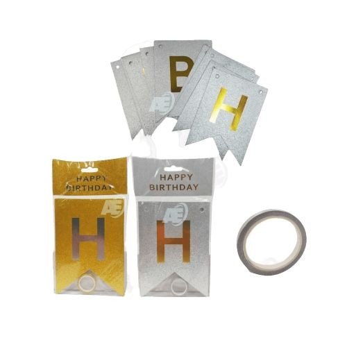 Happy Birthday Mosa Glitter Banner