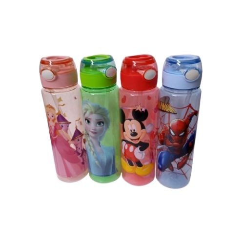 900 ml Plastic Printed Round Bottle (Mix Character)