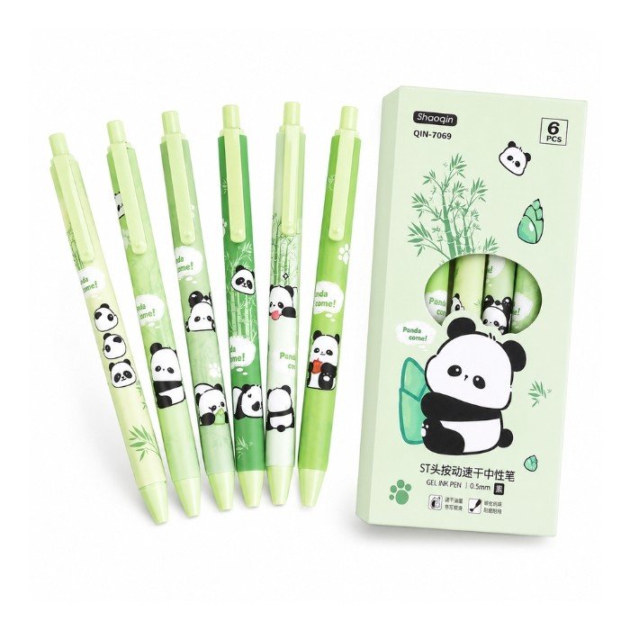 6 pcs Panda Pen Set