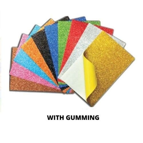A4 Glitter Sheet With Gumming (Assorted) Imported