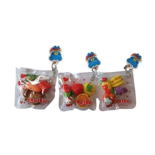 4 Pcs Fruit Eraser Set