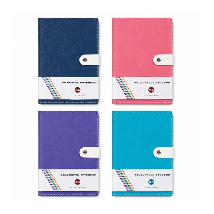 Depai Diary A5 (C-25) 80 Sheets/96 gsm - Leather Hard Bound /Botton Lock