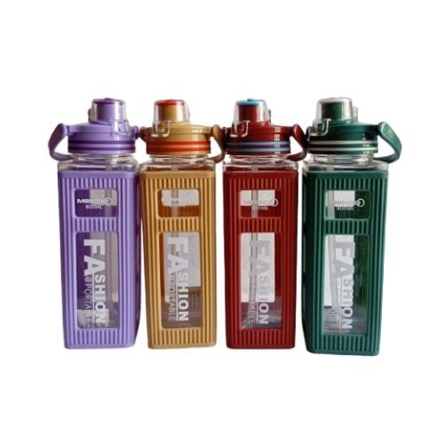 Simple Square With Rubber Cover Water Bottle