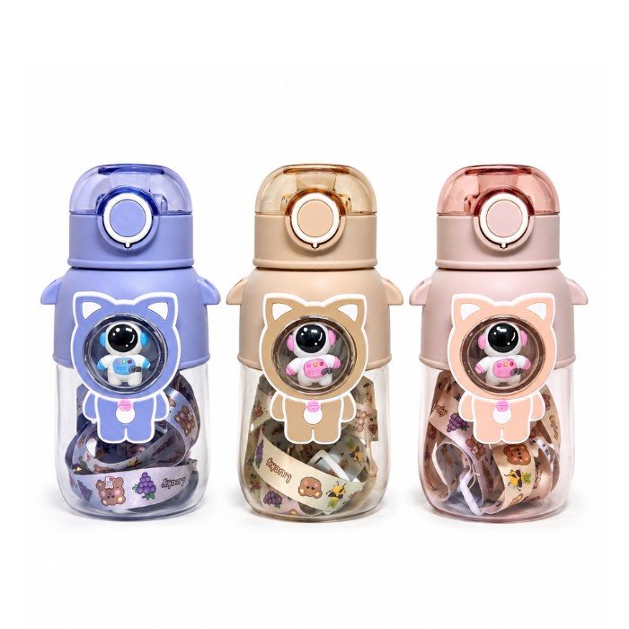 650 ml Centre Figure Plastic Water Bottle (Space)