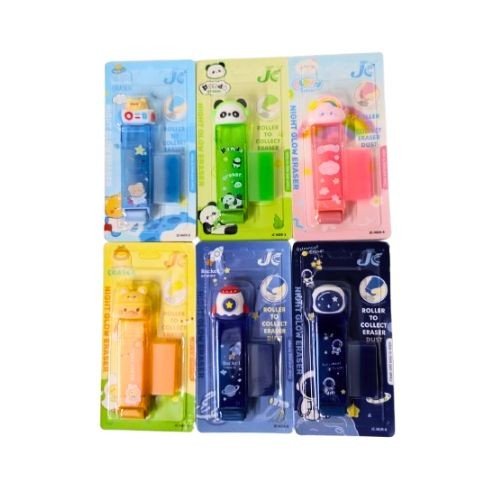 Eraser With Rolling Dust Collector