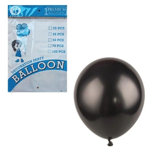 TBB 9" Premium Metallic  Balloon Pack (100 Pcs) - BLACK