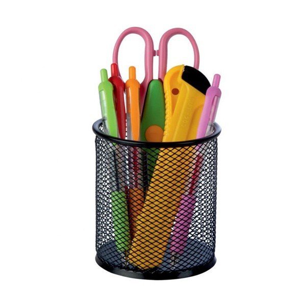 Khyati Steel Round Mesh Pen Stand (Single Piece Packing) S652