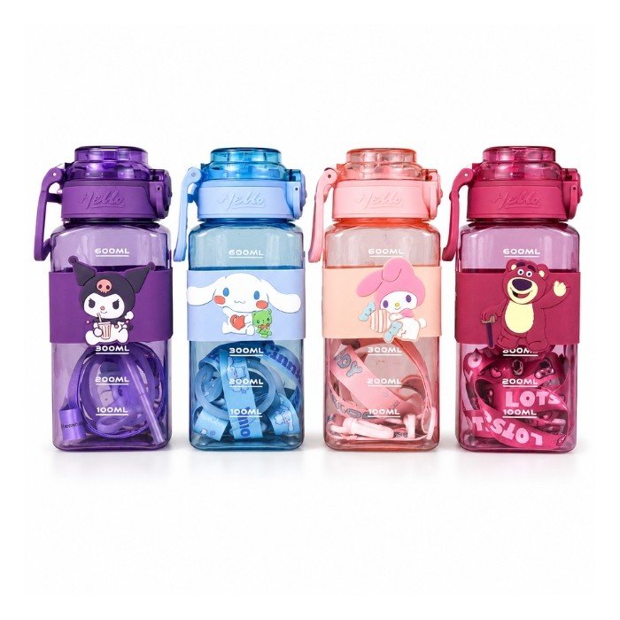 650 ml Plastic Square Water Bottle (Sanrio)